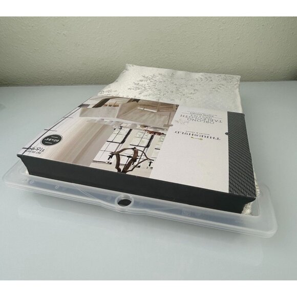 Threshold Oblong Tablecloth Snowflake Holiday Winter Christmas Cream Elegant - Picture 14 of 15